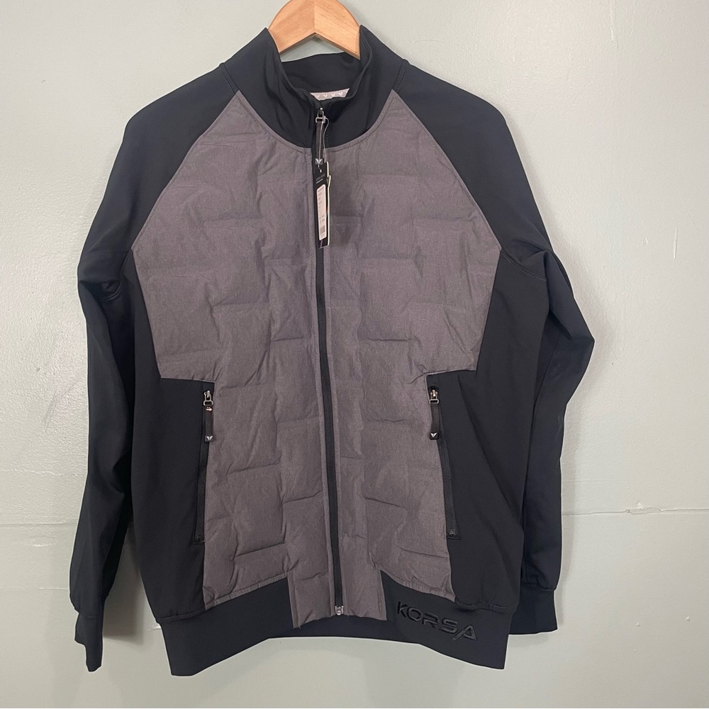 Korsa Men’s Aero Fill Bomber Jacket Sz Small Road Runner Sports Black Gray